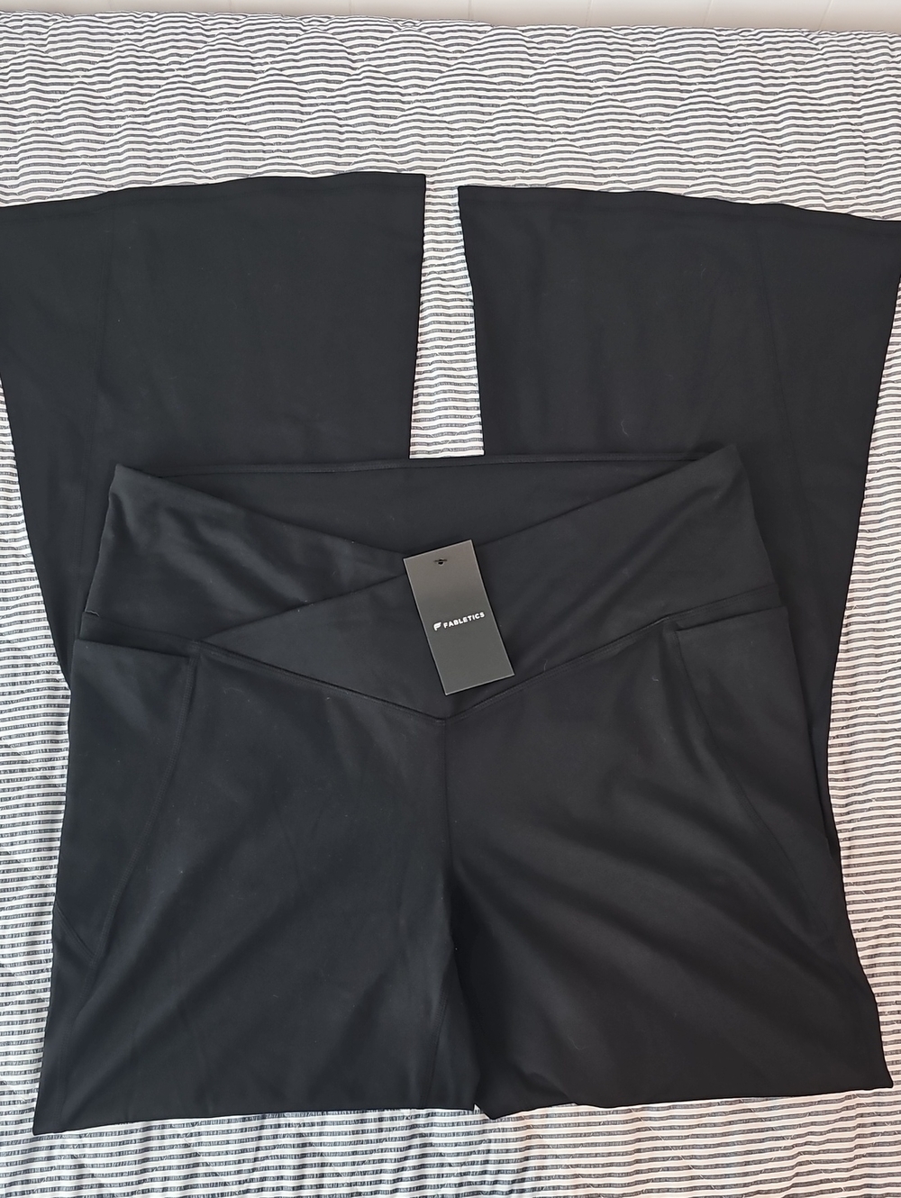 Fabletics Black V-Waist Wide Leg Ponte Pants